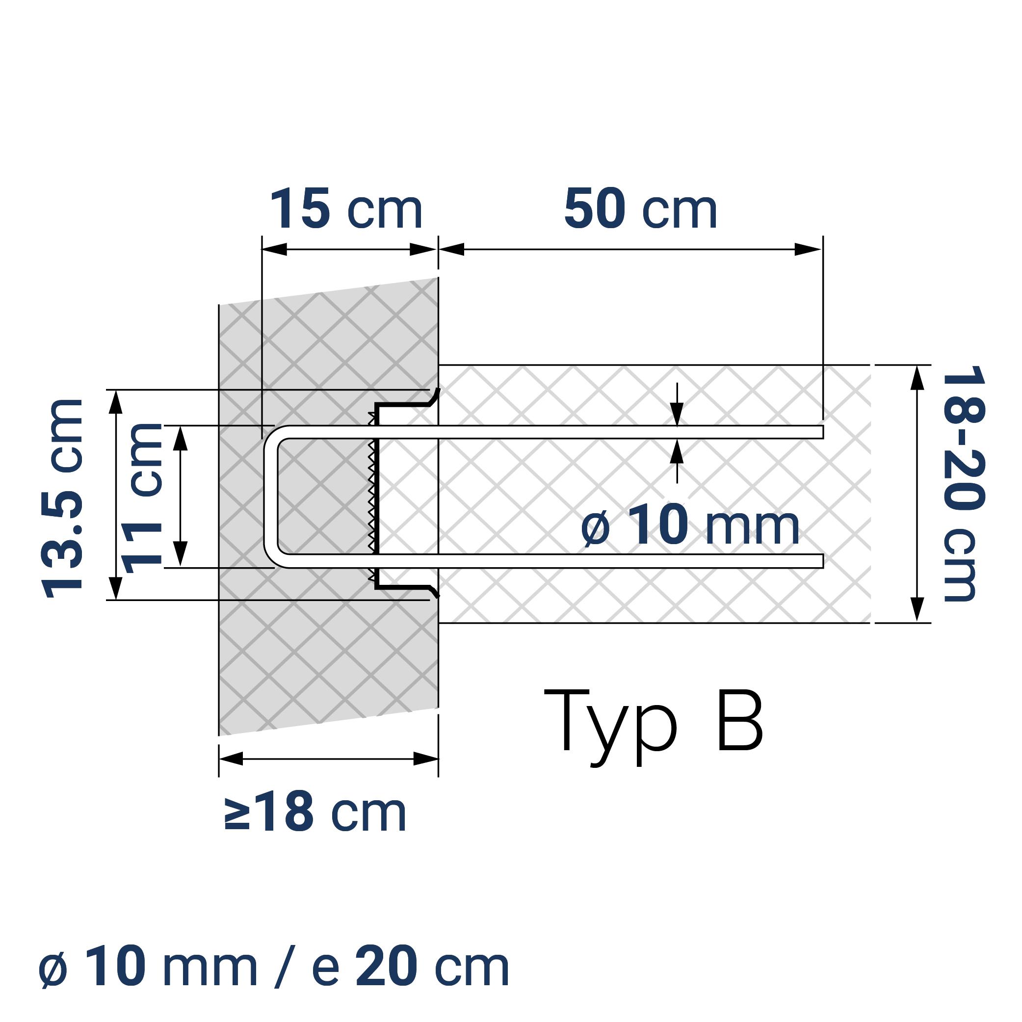 A400110143 7640425413349 BE-BOX® Bewehrungsbox Position Q / L 143 | B-11-10/20-h15-lb50 | 125 cm | 5.20 kg/m