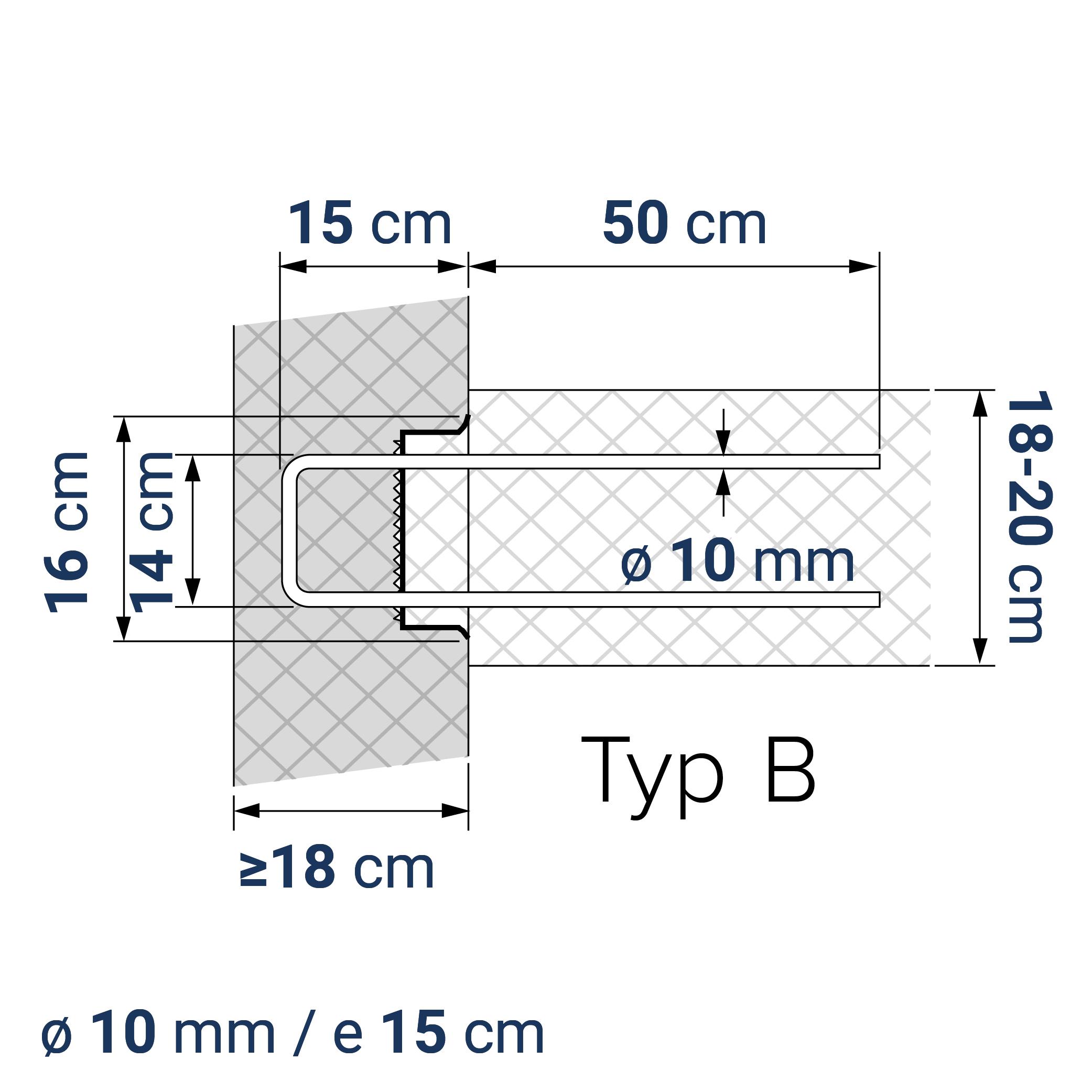 A400110162 7640425413363 BE-BOX® Bewehrungsbox Position Q / L 162 | B-14-10/15-h15-lb50 | 125 cm | 6.72 kg/m
