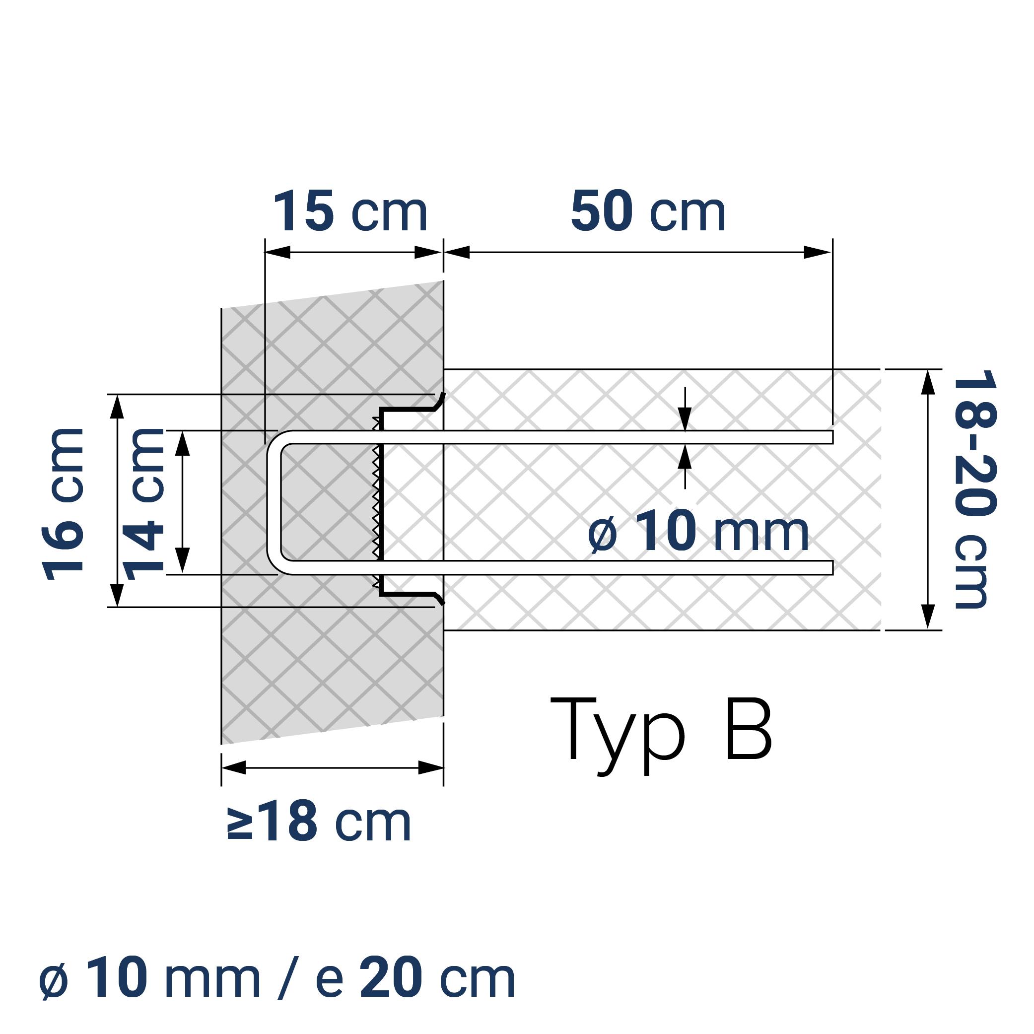 A400110163 7640425413370 BE-BOX® Bewehrungsbox Position Q / L 163 | B-14-10/20-h15-lb50 | 125 cm | 5.32 kg/m